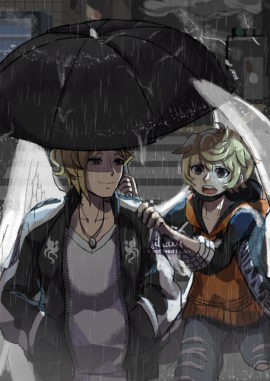 "Haz, you'll get soaked!"